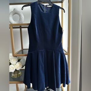 Alice + Olivia Deep Blue Velvet Mini Dress Sz 0